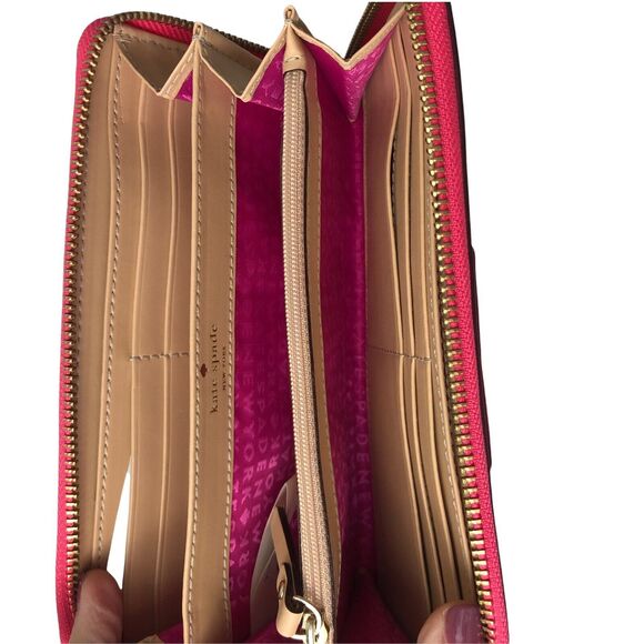 Kate Spade Bag Set Small Rachelle Neda Wellesley Zip Around Wallet Hot Rose Pink - Picture 8 of 10